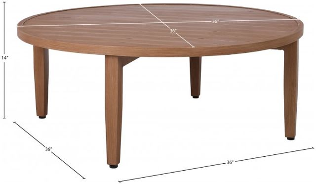 Meridian Furniture Maui Natural Aluminum Outdoor Coffee Table-3