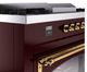 Ilve® Nostalgie II Noblesse 60'' Burgundy Pro Style Dual Fuel Range with Brass Trim-4