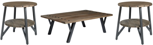 Signature Design by Ashley® Haffenburg 3-Piece Medium Brown Living Room Table Set-0