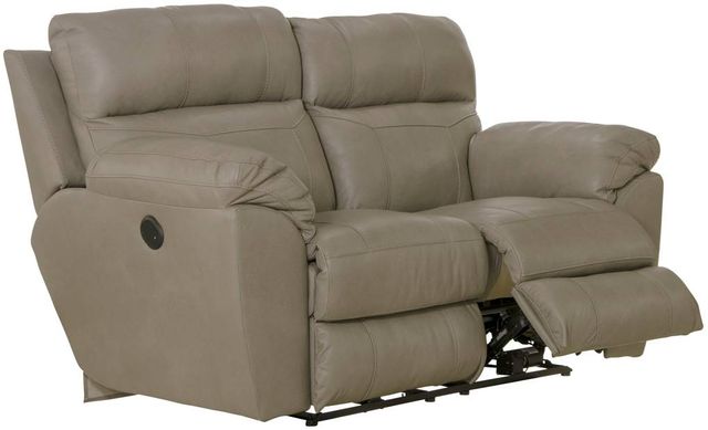 Catnapper® Costa Putty Lay Flat Leather Power Reclining Loveseat-4