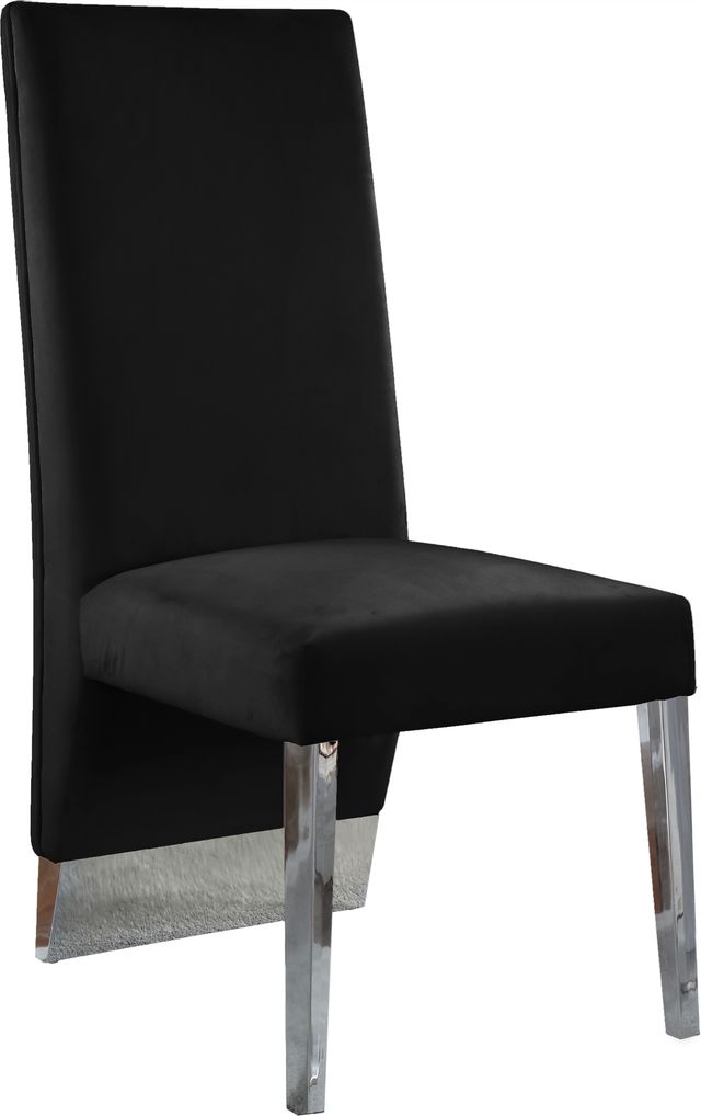 Meridian Furniture Porsha Black/Chrome Velvet Dining Chair-0