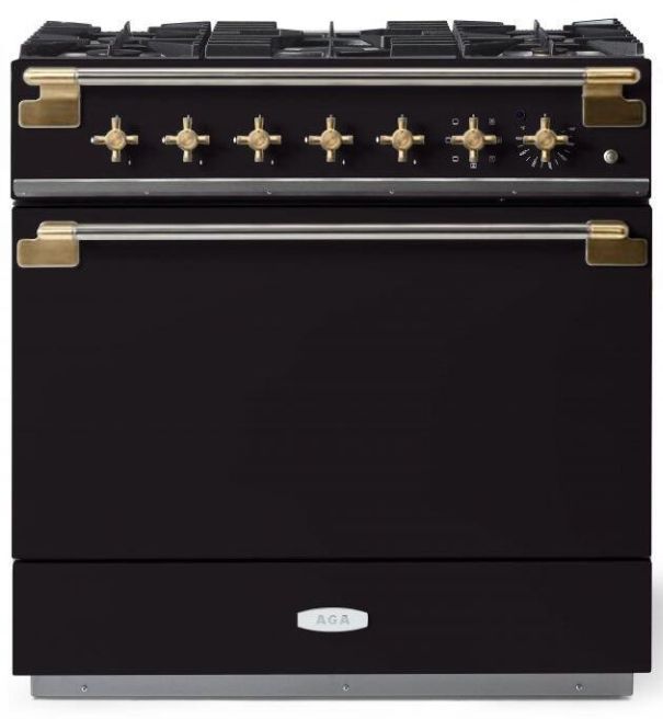 AGA™ Elise Series 36" Matte Black Pro Style Dual Fuel Range-0