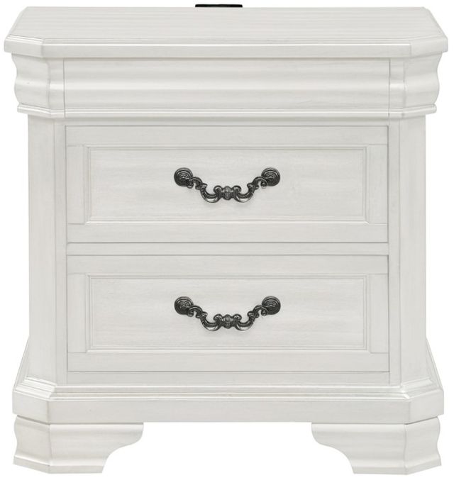New Classic® Home Furnishings Lyndhurst 4-Piece Vintage White Queen Panel Storage Bedroom Set-4