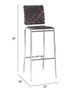 Zuo® Criss Cross Espresso Set of 2 Bar Chair-4