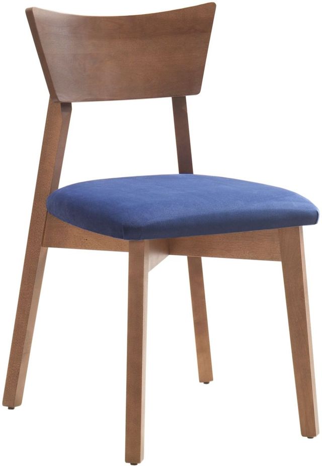 Arboit Poitras Mid-Century Blue/Chocolate Chair-0