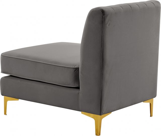Meridian Furniture Alina Grey Velvet Armless Chair-2
