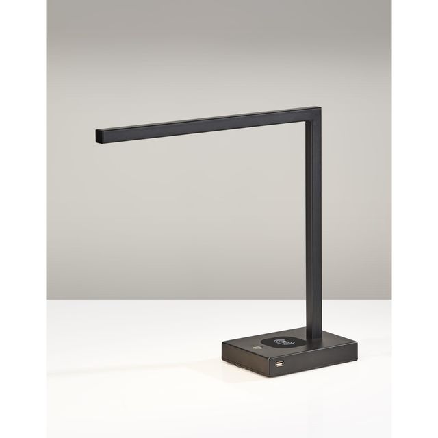 Adesso® Aidan Matte Black AdessoCharge LED Desk Lamp-1