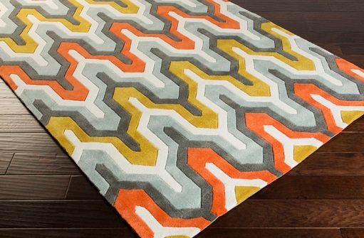 Surya Cosmopolitan Gray/Orange 8'x11' Area Rug-2