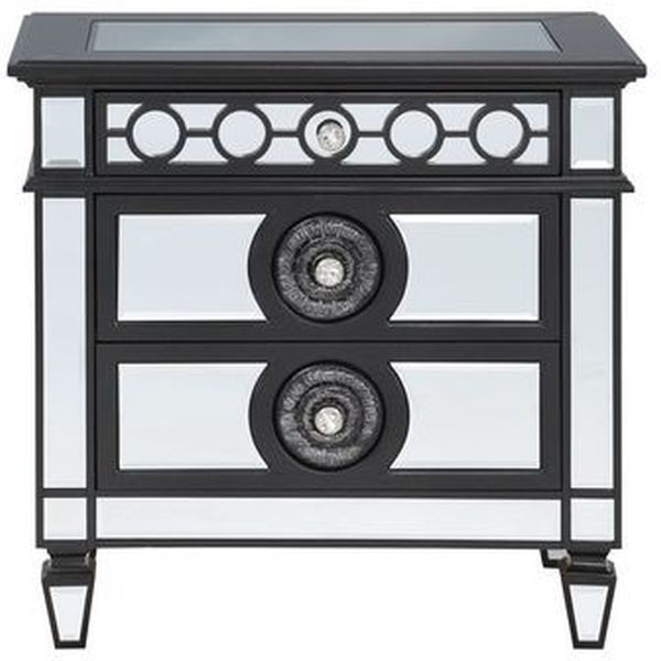 ACME Furniture Varian II Black/Mirrored Nightstand-3