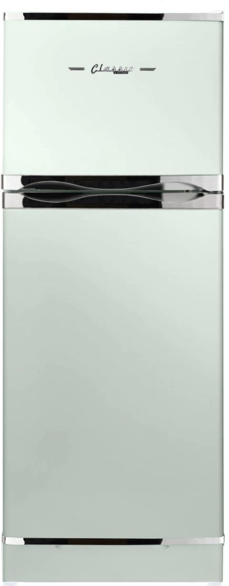 Unique® Appliances  27" 9.7 Cu. Ft. Summer Mint Green Classic Retro Propane Top Freezer Refrigerator-0