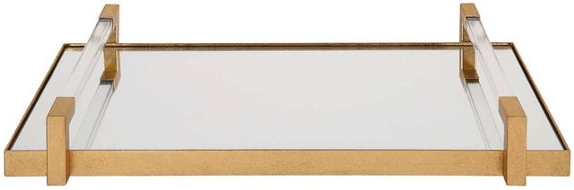 Uttermost® Deki Antique Gold Mirrored Tray-3