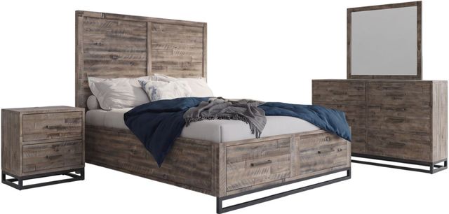 Jofran Inc. East Hampton 4-Piece Distressed Gray Queen Panel Storage Bedroom Set-0