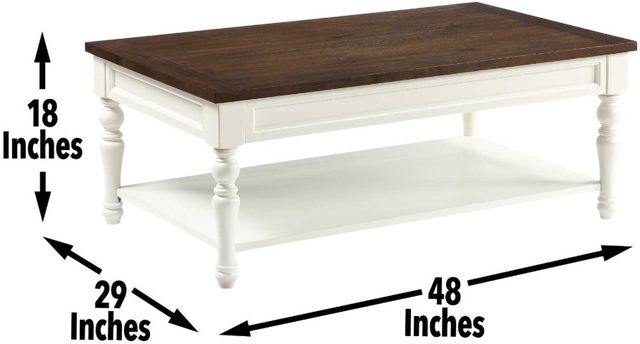 Steve Silver Co. Joanna Mocha Coffee Table with Ivory Base-2