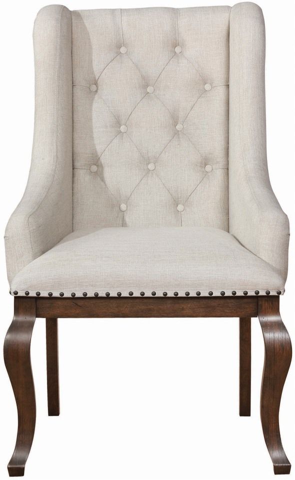 Coaster® Brockway 2-Piece Cream/Antique Java Arm Chairs-1