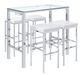 Elements International Lancy 5-Piece Chrome/White Bar Table and Stools Set-0