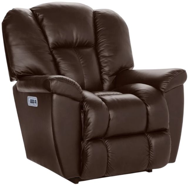 La-Z-Boy® Maverick Dark Chocolate Leather Power Rocking Recliner with Headrest and Lumbar-0