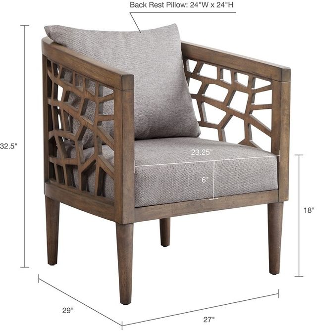 Olliix by INK+IVY Light Grey Crackle Accent Chair-1