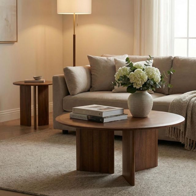 Martin Svensson San Clemente Brown Round Coffee Table-1