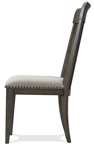 Riverside Furniture Forsyth Gray/Toasted Peppercorn Slat Back Side Chair-2