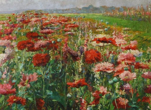 Stylecraft Red Floral Fields Wall Art-2
