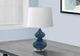 Monarch Specialties Inc. Blue Glass Table Lamp with Silver Base-2
