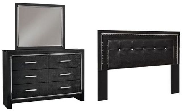 Signature Design by Ashley® Kaydell 2-Piece Black King/California King Upholstered Panel Headboard Set-0