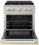 ZLINE Marino 30" Stainless Steel Pro Style Dual Fuel Range with Polished Gold Accents-1
