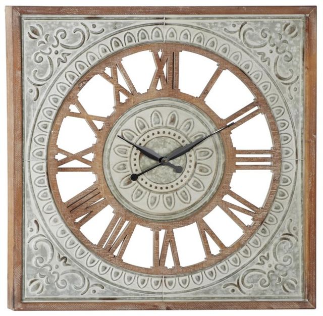 Deco Marche Brown Scroll Wall Clock-0