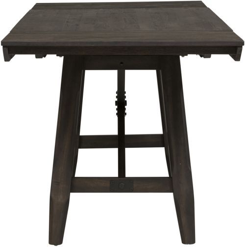 Liberty Furniture Double Bridge 5-Piece Dark Chestnut/Gray Trestle Table Set-3