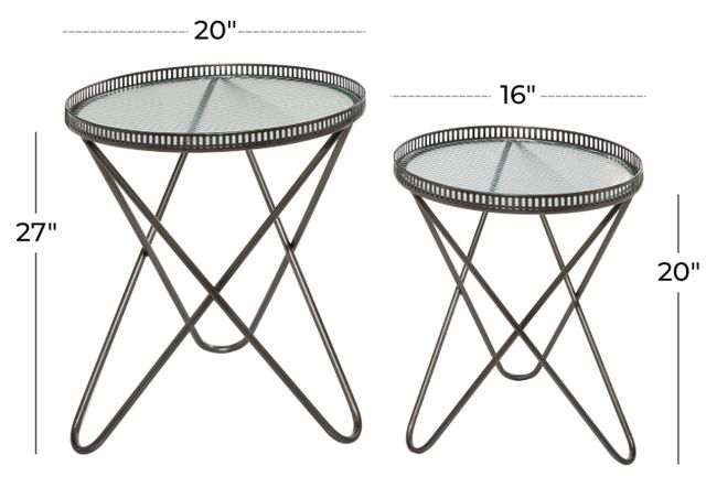 Deco Marche 2-Piece Gray Nesting Table Set-3