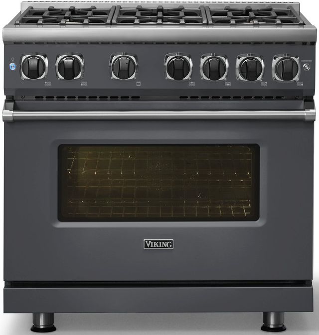 Viking® 7 Series 36" Cast Black Pro Style Liquid Propane Gas Range-2