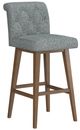 HH2 Home Uniquely Yours Graphite/Medium Brown Tufted Adjustable Swivel Stool-0