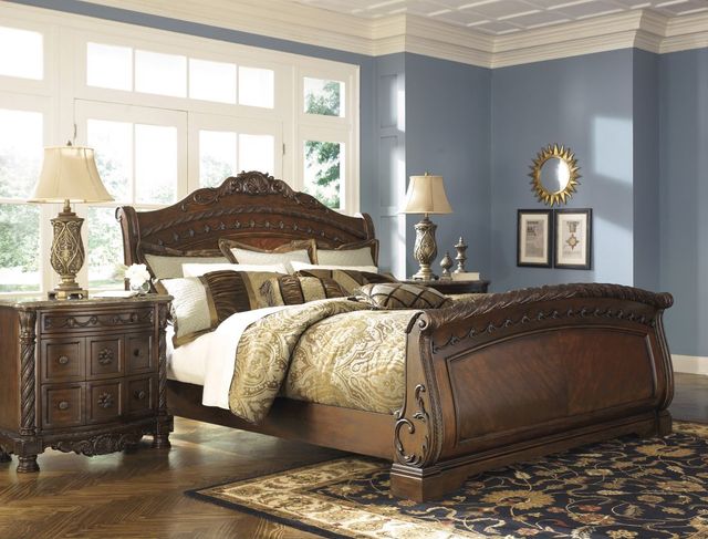 Millennium® By Ashley® North Shore Dark Brown King Sleigh Bed-3