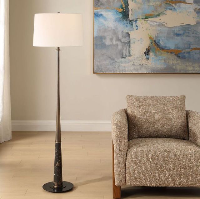 Uttermost® Tallarico Black Marble-Dark Bronze Floor Lamp-1