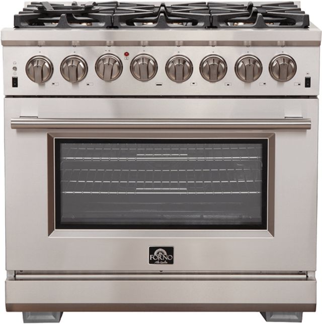 Cuisinière biénergie style Pro de 36 po FORNO® Capriasca de 5.4 pi³ - Acier inoxydable