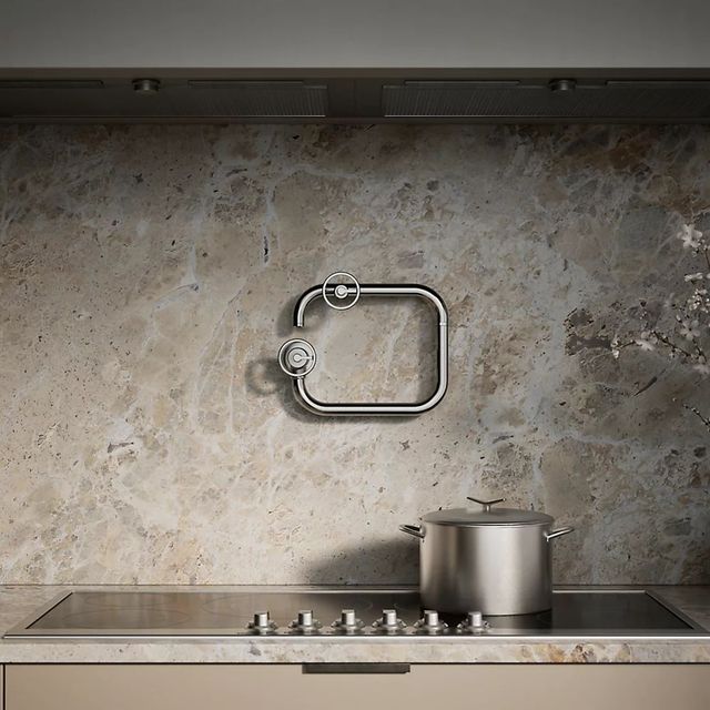 KOHLER® Billet® Vibrant Titanium Wall-Mount Pot Filler with Round Handle-4