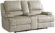 Bassett® Furniture Club Level Parsons Flax Leather Power Reclining Loveseat with Console-0