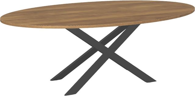 Amisco Customizable Ascencio 84" Oval Dining Table with 1" Birch Veneer Top-0