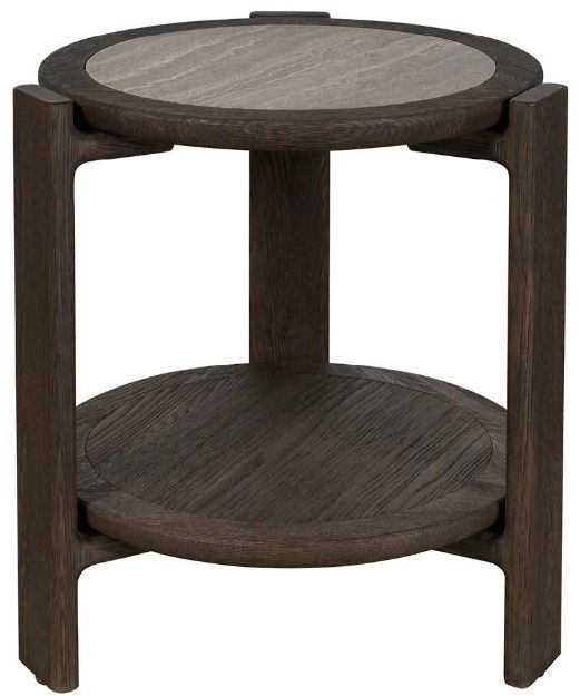 Universal Explore Home™ Modern Dark Gray Side Table with Sable Base-2