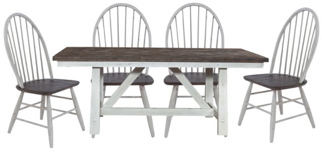 Liberty Furniture Farmhouse 5-Piece Brown/White Dining Set-0