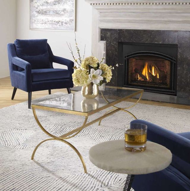 Uttermost® Crescent Glass Top Coffee Table with Antiqued Gold Base-1