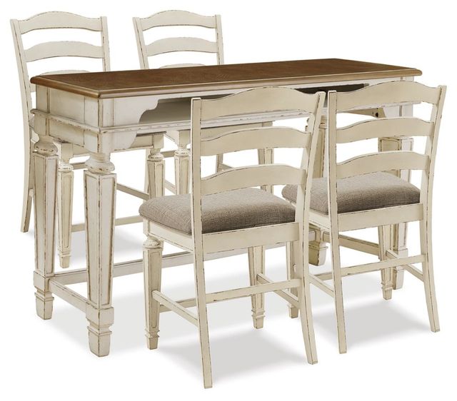 Signature Design by Ashley® Realyn 5-Piece Two-Tone Counter Height Dining Table Set-0