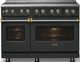 Viking® 5 Series 48" Antique Bronze Pro Style Induction Range with Brushed Brass Trim-4