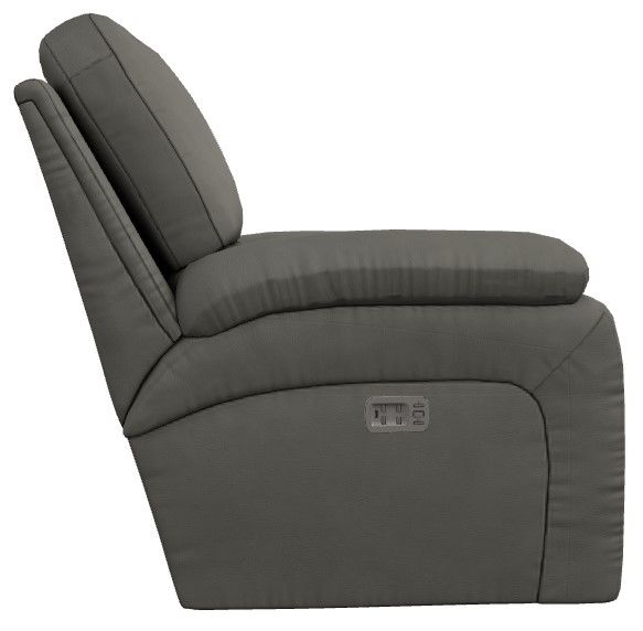 La-Z-Boy® Greyson Blue Grey Leather Power Reclining Loveseat with Headrest and Lumbar-2