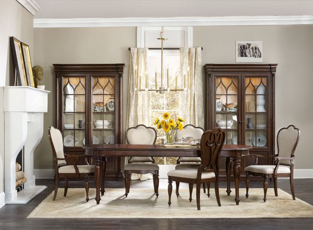 Hooker® Furniture Leesburg Alabaster/Mahogany Dining Arm Chair-1
