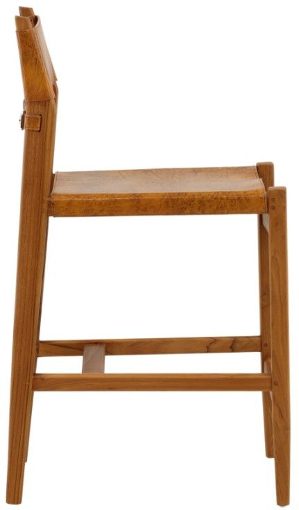 Dovetail Furniture Rossana Antique Light Brown/Natural Counter Stool-2