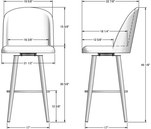 Amisco Customizable Zahra Swivel Bar Stool-2