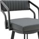 Armen Living Capri Gray/Matte Black Swivel Counter Stool-4
