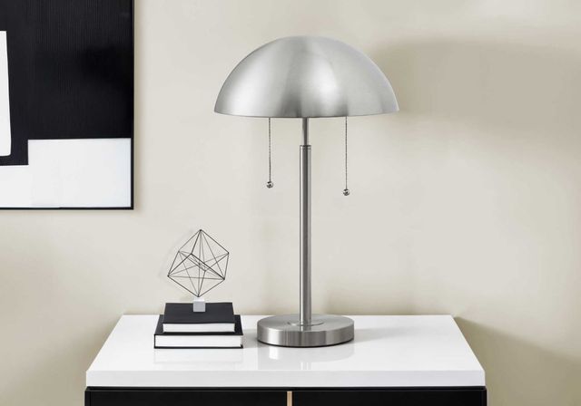 Monarch Specialties Inc. Silver Metal Table Lamp with Metal Shade-2