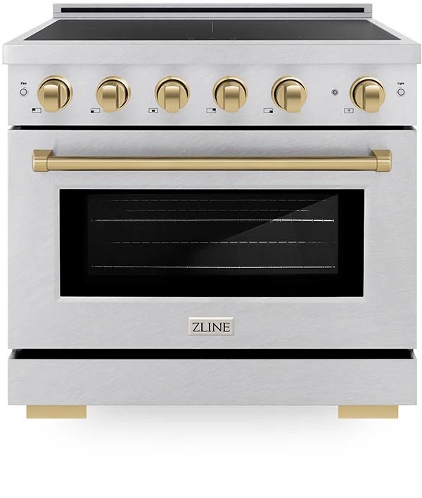 ZLINE Autograph Edition Paramount 36" Satin Stainless Steel Pro Style Induction Range with Champagne Bronze Accents-0